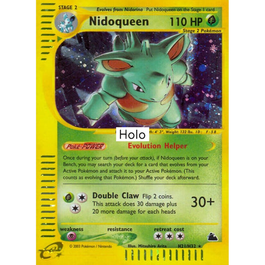 Nidoqueen Rare Holo H21/H32 Pokemon Card Game Skyridge