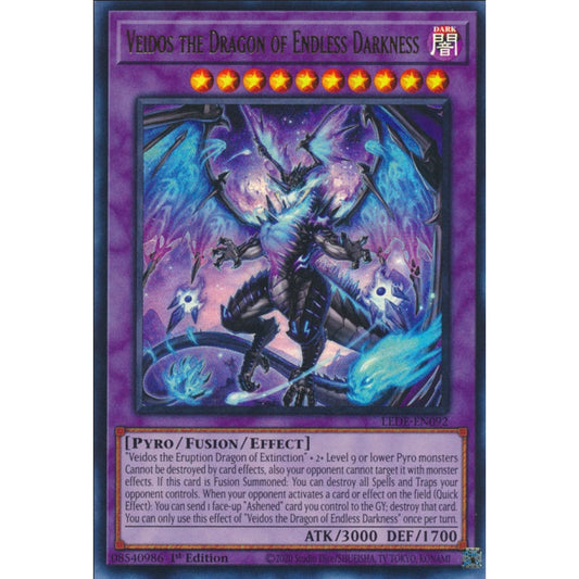 Veidos the Dragon of Endless Darkness, LEDE-EN092, Ultra Rare, Yu-Gi-Oh!, Legacy of Destruction