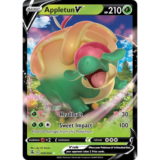 Appletun V Holo Rare V 026/264 Pokemon Card Game Fusion Strike