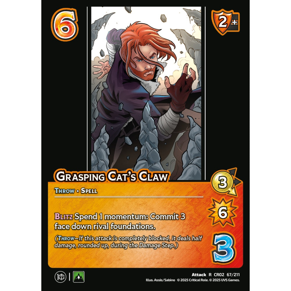 Grasping Cat’s Claw, 67/211, CR02, Universus, Critical Role: Heroes Of Exandria, Attack, R