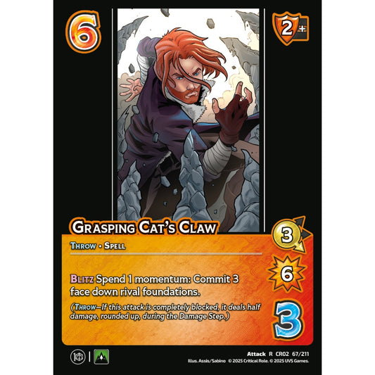 Grasping Cat’s Claw, 67/211, CR02, Universus, Critical Role: Heroes Of Exandria, Attack, R