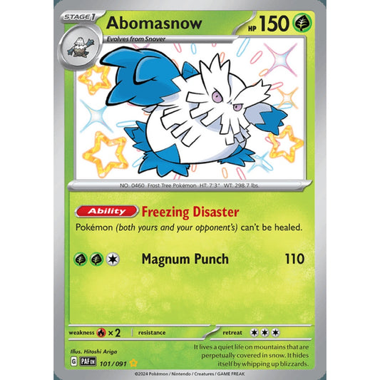 Abomasnow Shiny Rare 101/091 Pokemon Card Game Paldean Fates