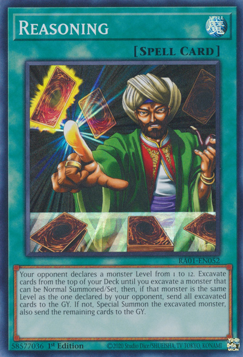 Reasoning RA01-EN052 Secret Secret Rare Yu-Gi-Oh 25th Anniversary Rarity Collection in Art