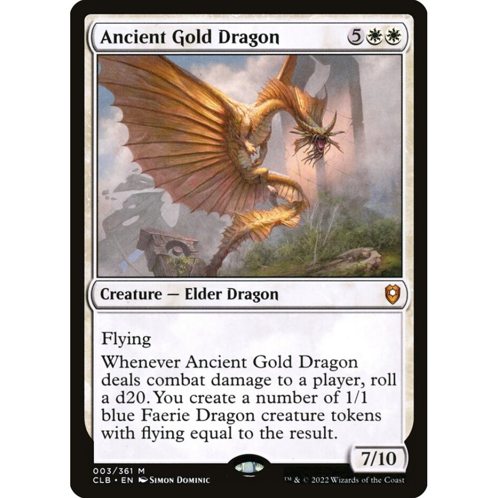 Ancient Gold Dragon mythic 3 Magic the Gathering Commander Legends: Battle for Baldur's Gate