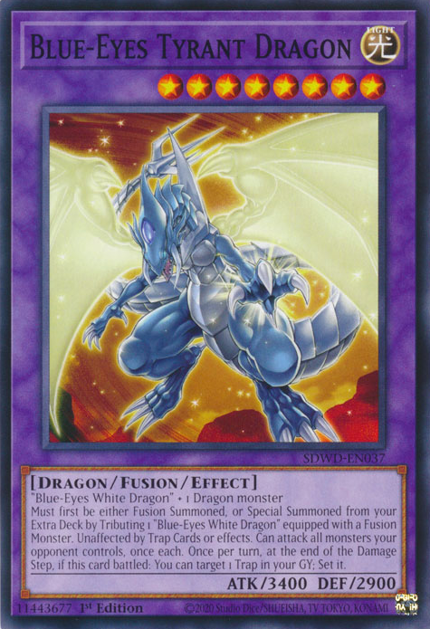 Blue-Eyes Tyrant Dragon MP23-EN019 Prismatic Prismatic Secret Rare Yu-Gi-Oh 25th Anniversary Tin: Dueling Heroes Mega Pack in Art