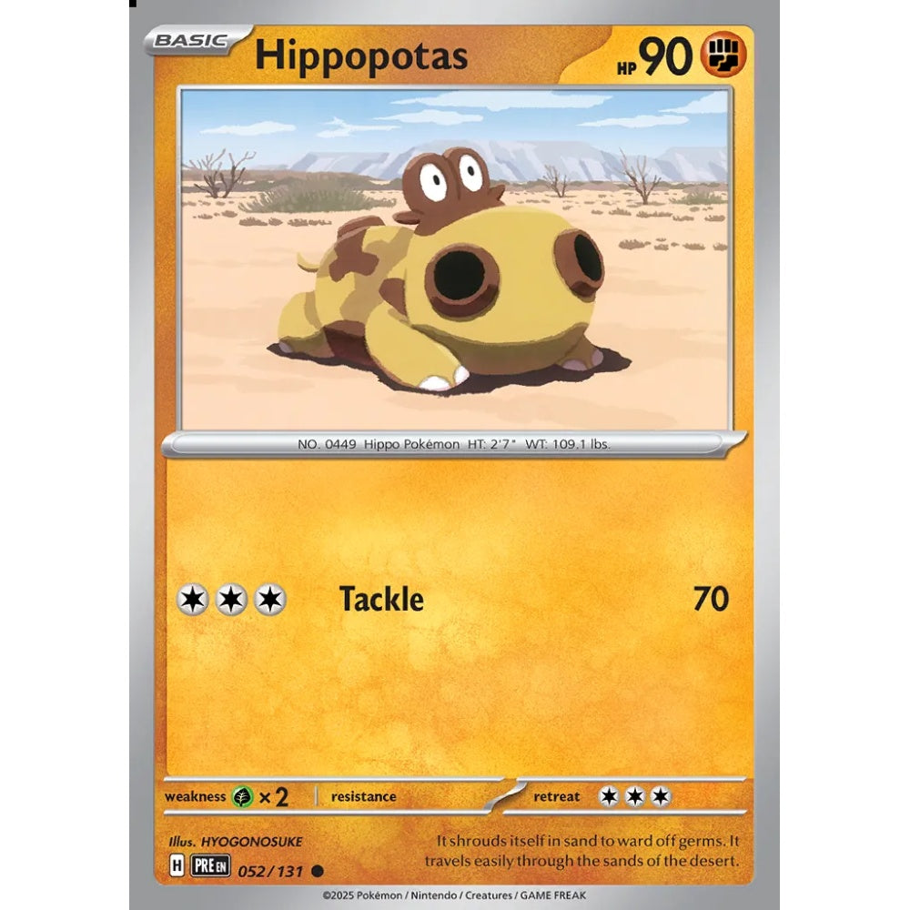Hippopotas Common 052/131 Pokemon Card Game Prismatic Evolutions