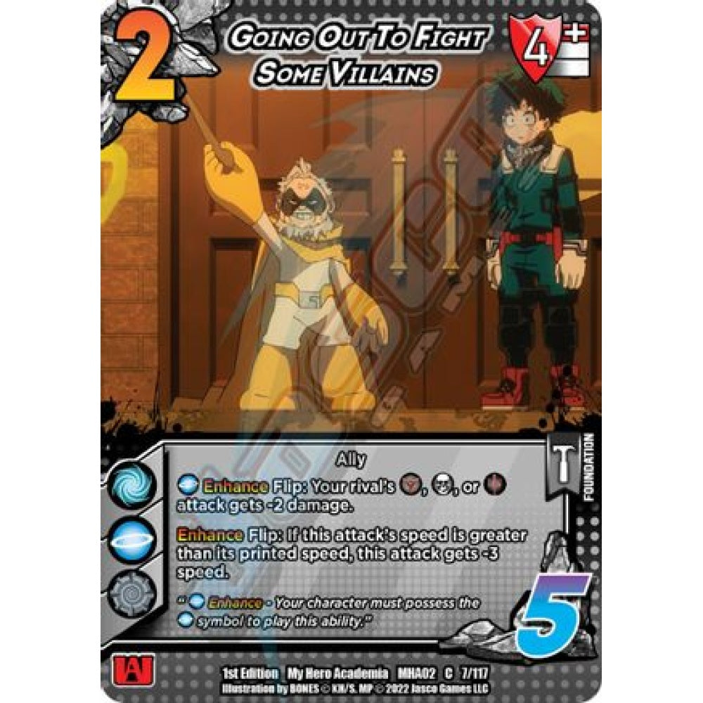 Going Out To Fight Some Villains, 7/117, C, UniVersus, MHA02 Crimson Rampage