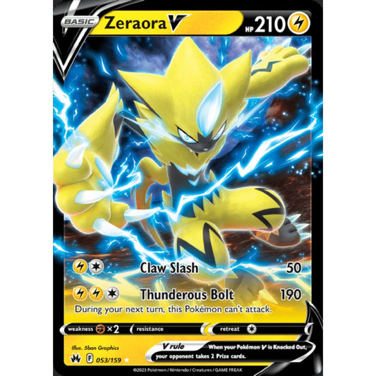 Zeraora V Double Rare 053/159 Pokemon Card Game Crown Zenith