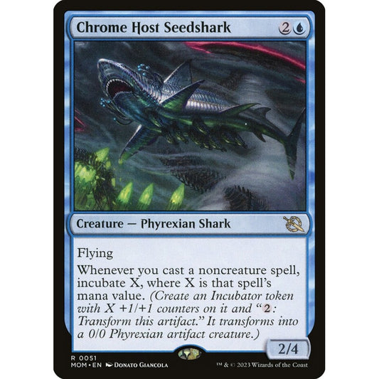 Chrome Host Seedshark rare 51 Magic the Gathering March of the Machine