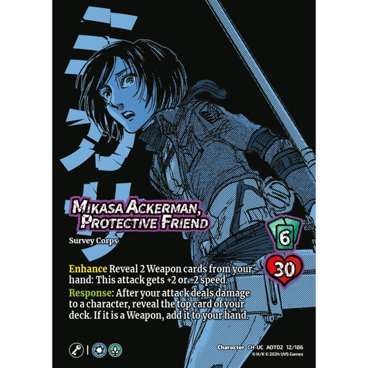Mikasa Ackerman, Protective Friend, 12/186, AOT02, Universus, Attack on Titan: Origins of Power, Character, CH-UC
