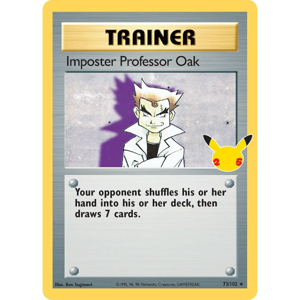 Imposter Professor Oak Fixed 73/102 Pokemon Card Game Celebrations
