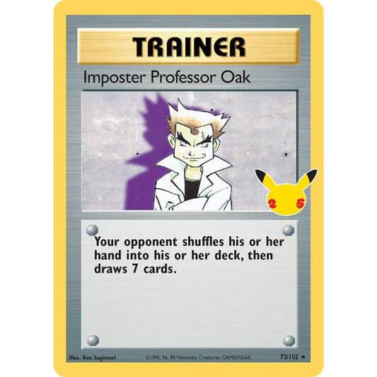 Imposter Professor Oak Fixed 73/102 Pokemon Card Game Celebrations