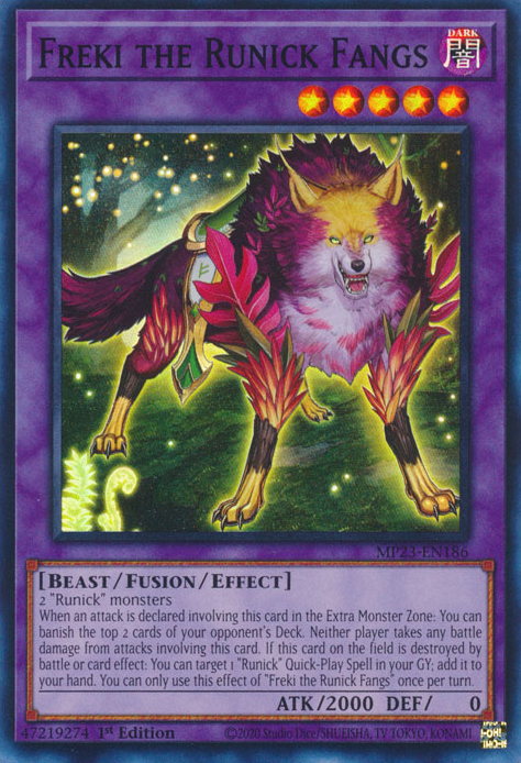 Freki the Runick Fangs MP23-EN186 Super Super Rare Yu-Gi-Oh 25th Anniversary Tin: Dueling Heroes Mega Pack in Art