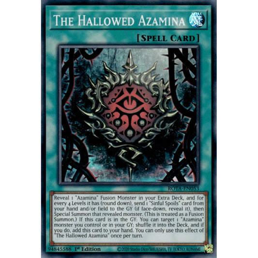 The Hallowed Azamina ROTA-EN053 Super Super Rare Yu-Gi-Oh Rage of the Abyss in Art