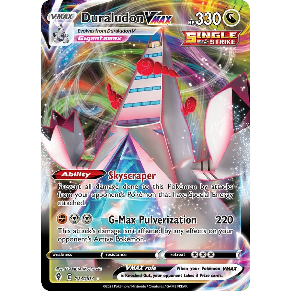 Duraludon VMAX Holo Rare VMAX 123/203 Pokemon Card Game Evolving Skies