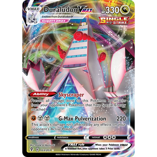 Duraludon VMAX Holo Rare VMAX 123/203 Pokemon Card Game Evolving Skies