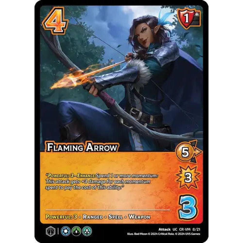 Flaming Arrow, 8/21, UC, UniVersus, Critical Role Vox Machina & Mighty Nein