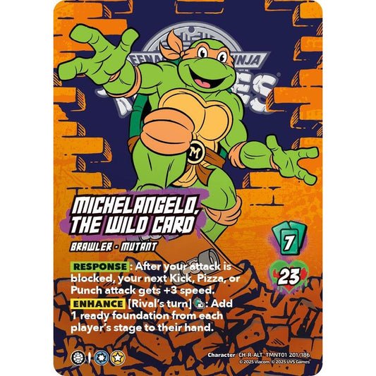 Michelangelo, the Wild Card 201/186 TMNT01 Universus Teenage Mutant Ninja Turtles Character CH-R-ALT