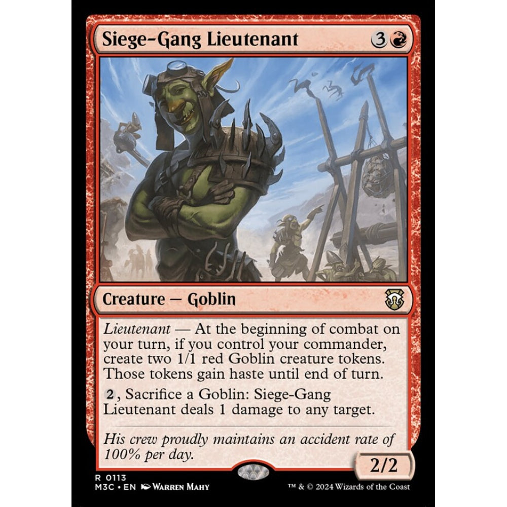 Siege-Gang Lieutenant, 113, rare, Magic: The Gathering, Modern Horizons 3