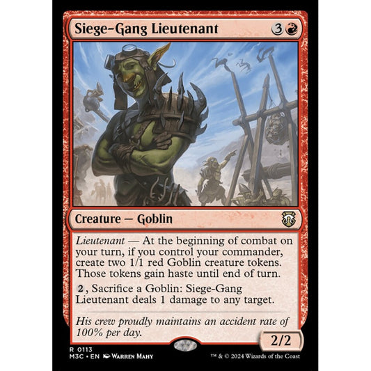 Siege-Gang Lieutenant, 113, rare, Magic: The Gathering, Modern Horizons 3