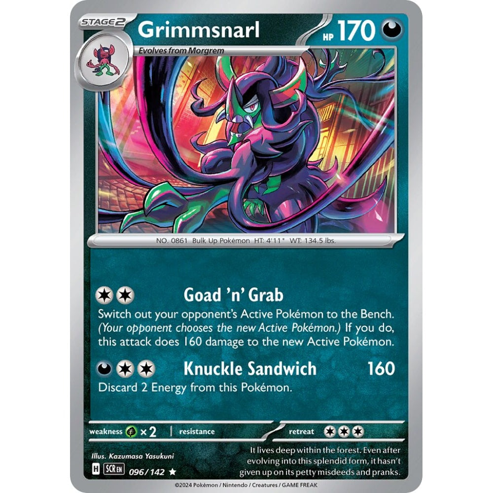 Grimmsnarl Rare 096/142 Pokemon Card Game Stellar Crown