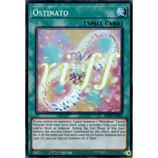 Ostinato RA03-EN064 Super Super Rare Yu-Gi-Oh Quarter Century Bonanza in Art