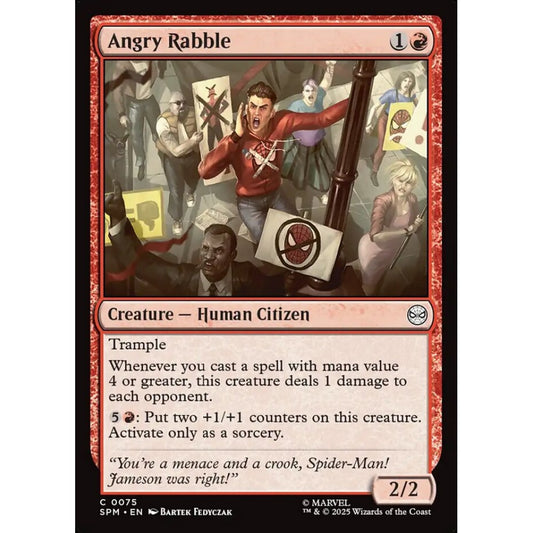 Angry Rabble common 75 Magic the Gathering Marvel's Spider-Man