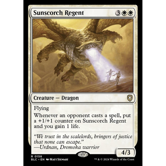 Sunscorch Regent, 158, rare, Magic: The Gathering, Bloomburrow