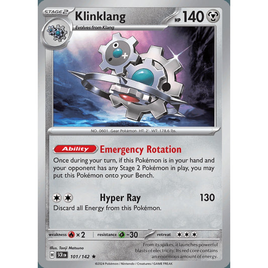 Klinklang Rare 101/142 Pokemon Card Game Stellar Crown