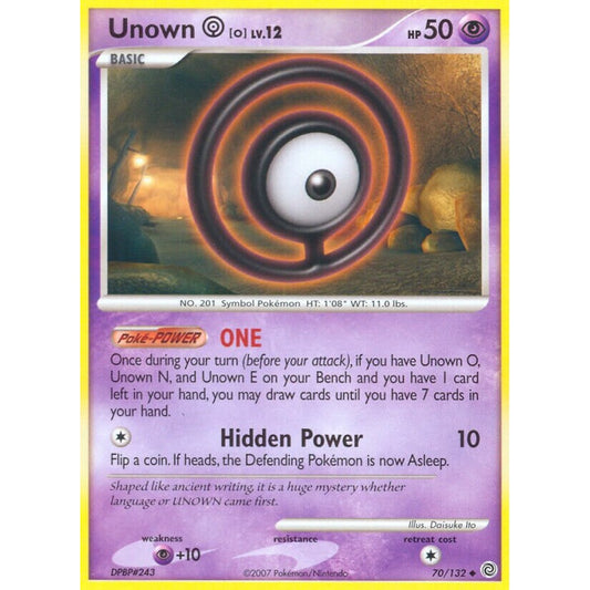 Unown O Uncommon 70/132 Pokemon Card Game Secret Wonders