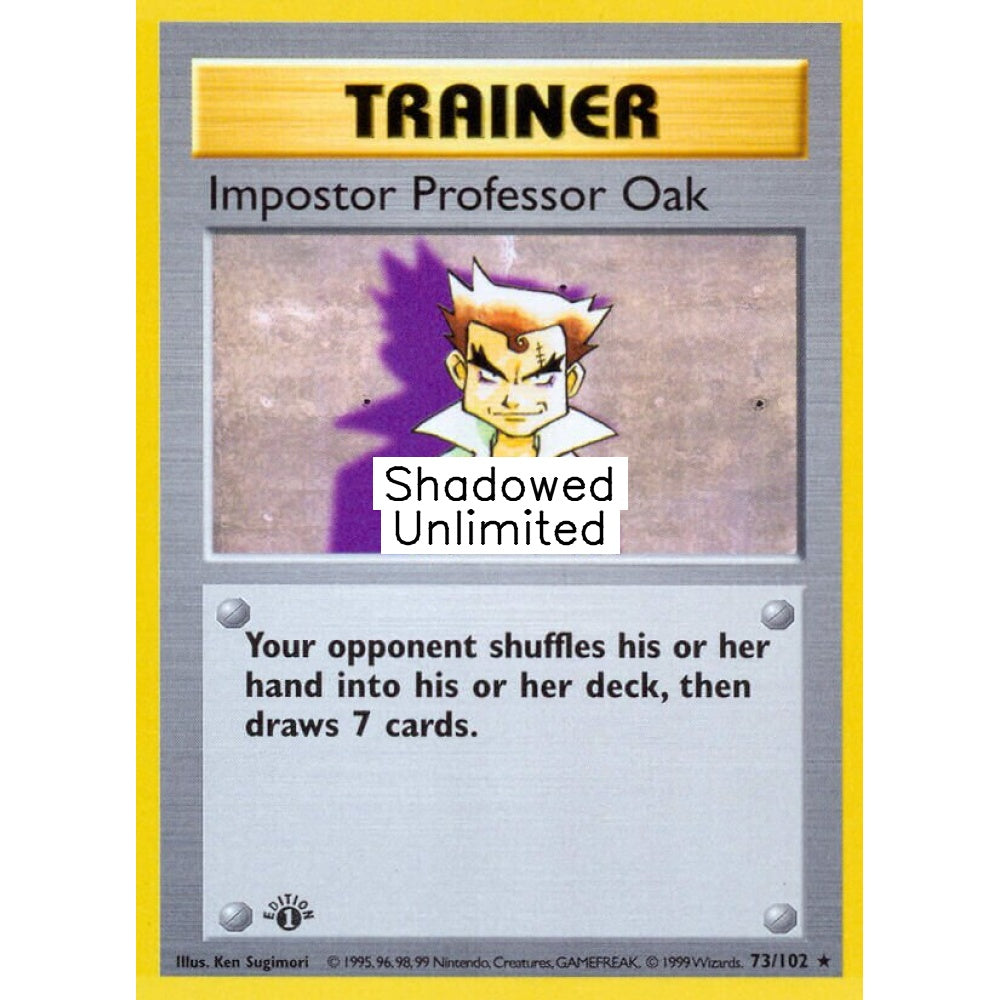 Impostor Professor Oak Rare 73/102 Pokemon Card Game Base Set