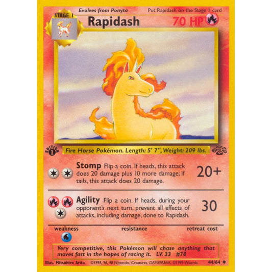 Rapidash Uncommon 44/64 Pokemon Card Game Jungle