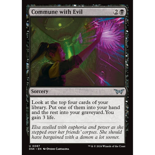 Commune with Evil, 87, uncommon, Magic: The Gathering, Duskmourn: House of Horror