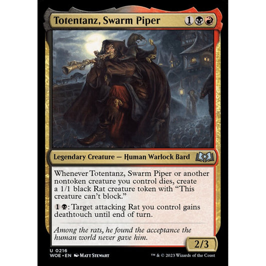 Totentanz, Swarm Piper, uncommon, 216, Magic the Gathering, Wilds of Eldraine