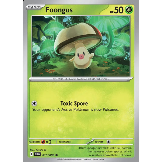 Foongus Common 010/086 Pokemon Card Game Black Bolt