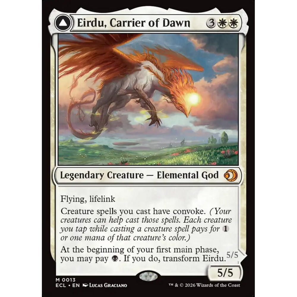 Eirdu, Carrier of Dawn // Isilu, Carrier of Twilight mythic 13 Magic the Gathering Lorwyn Eclipsed