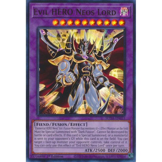 Evil HERO Neos Lord SUDA-EN031 Ultra Ultra Rare Yu-Gi-Oh Supreme Darkness in Art