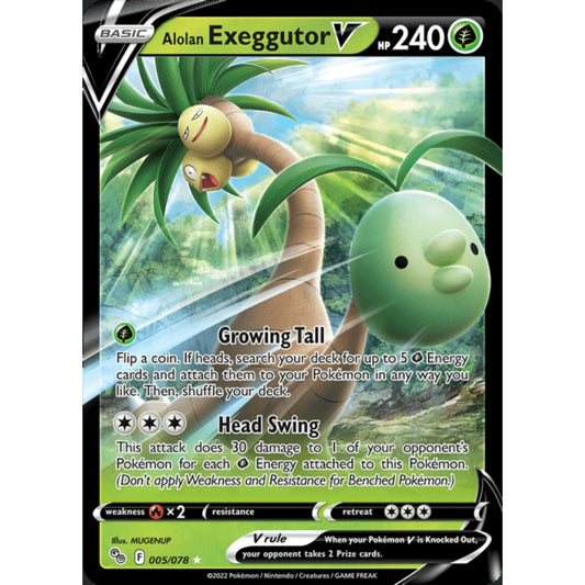 Alolan Exeggutor V Double Rare 005/078 Pokemon Card Game Pokémon Go
