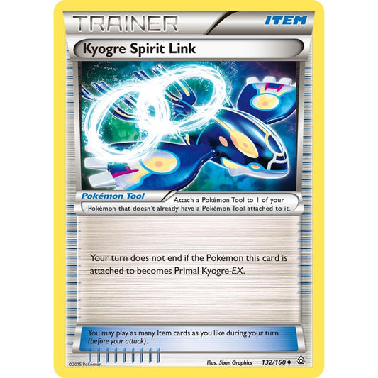 Kyogre Spirit Link Uncommon 132/160 Pokemon Card Game Primal Clash