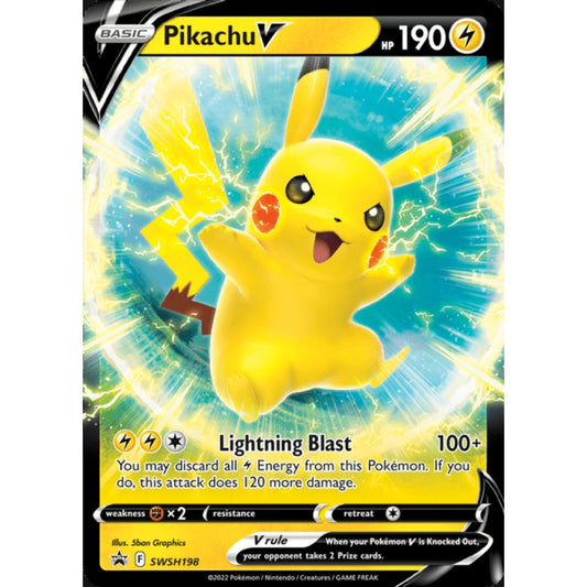 Pikachu V Black Star Promo SWSH198 Pokemon Card Game Sword & Shield Promos