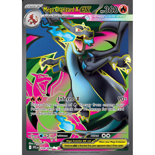 Mega Charizard X ex Ultra Rare 109/094 Pokemon Card Game Phantasmal Flames