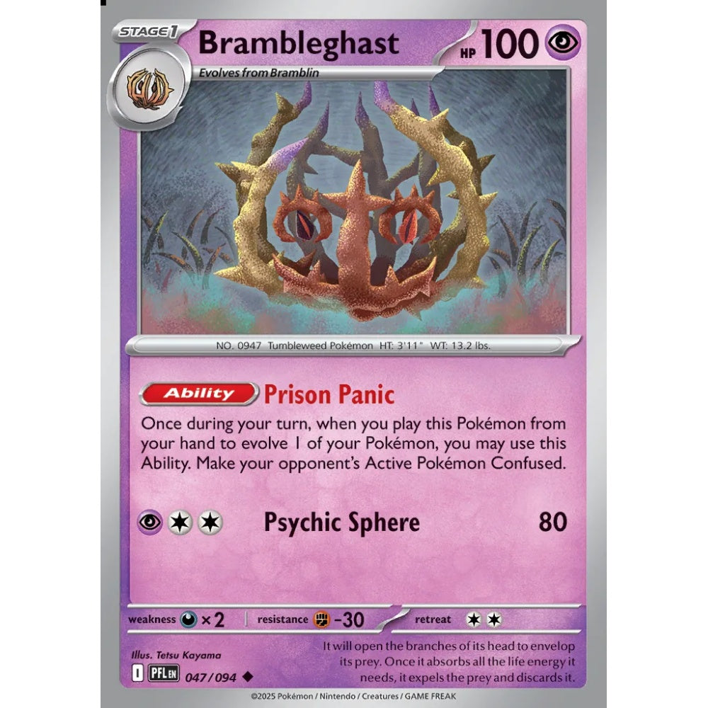 Brambleghast Uncommon 047/094 Pokemon Card Game Phantasmal Flames