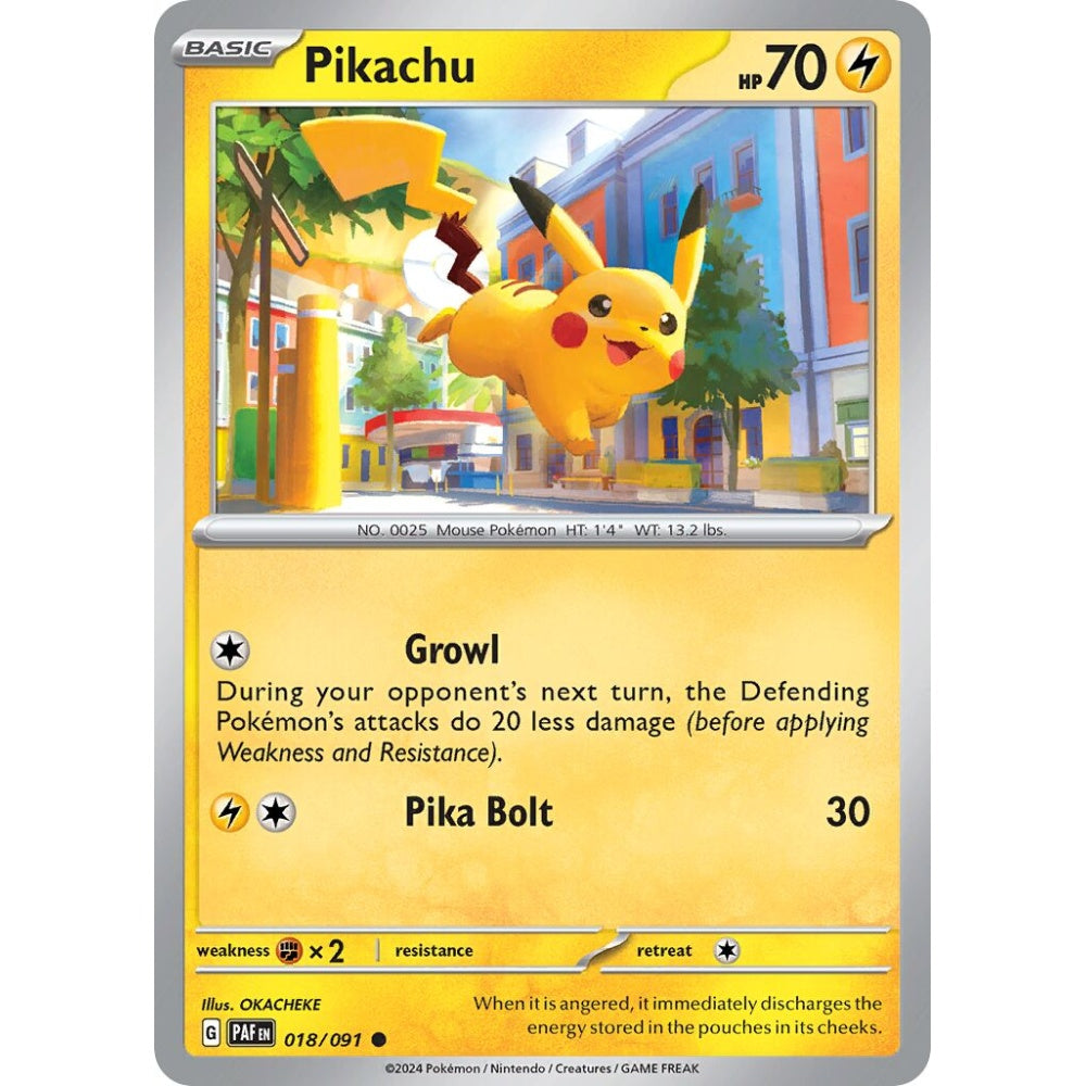 Pikachu Common 018/091 Pokemon Card Game Paldean Fates