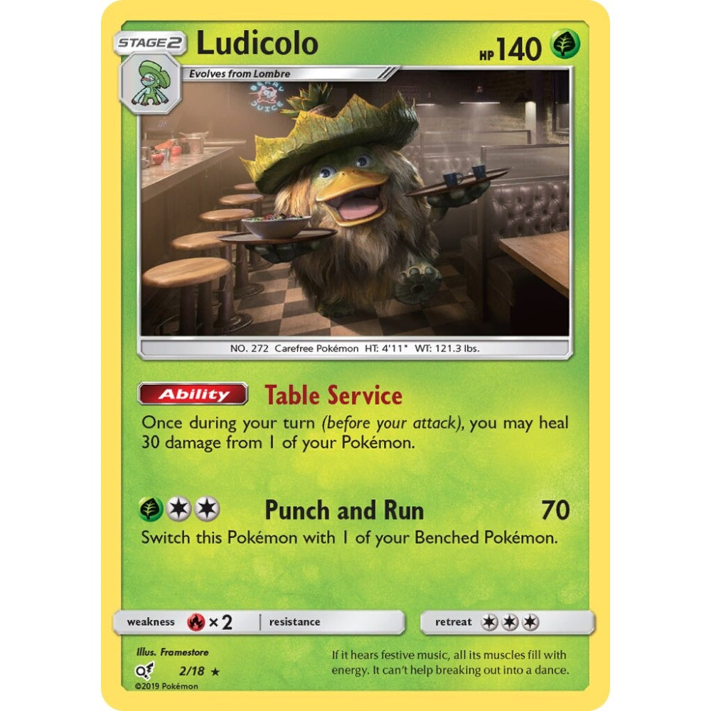 Ludicolo Rare 2/18 Pokemon Card Game Detective Pikachu