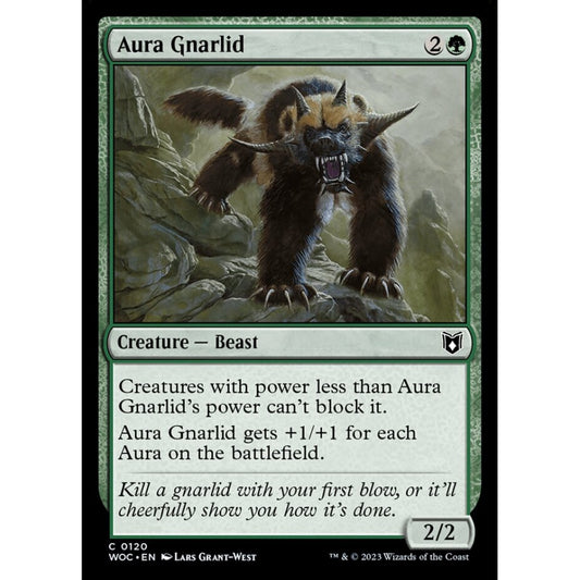 Aura Gnarlid, common, 120, Magic the Gathering, Wilds of Eldraine Commander