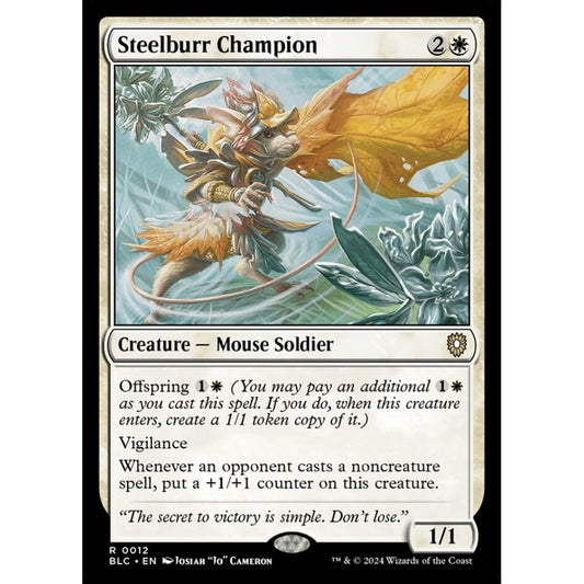 Steelburr Champion, 12, rare, Magic: The Gathering, Bloomburrow