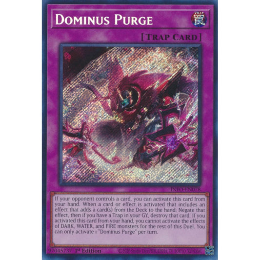 Dominus Purge INFO-EN078 Secret Secret Rare Yu-Gi-Oh The Infinite Forbidden in Art