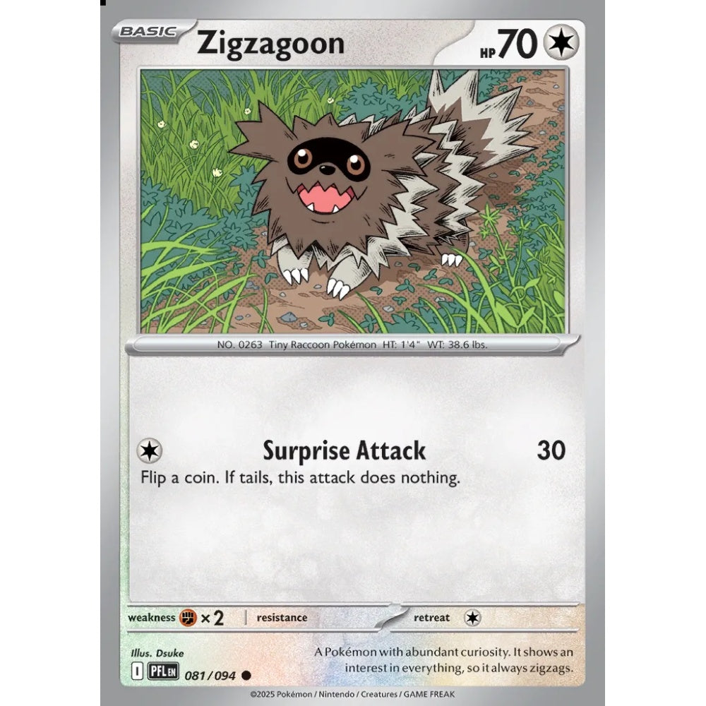 Zigzagoon Common 081/094 Pokemon Card Game Phantasmal Flames