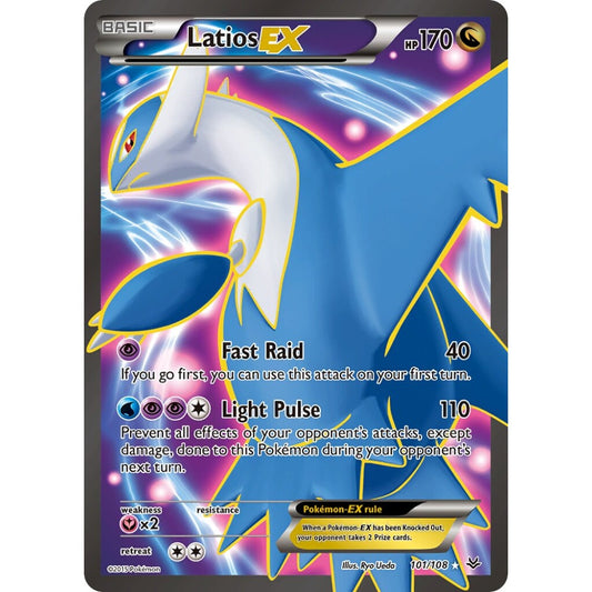 Latios-EX Rare Ultra 101/108 Pokemon Card Game Roaring Skies