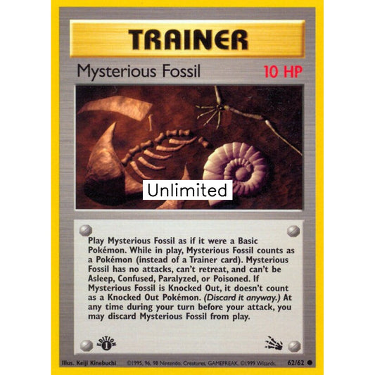 Mysterious Fossil Common 62/62 Pokemon Card Game Fossil